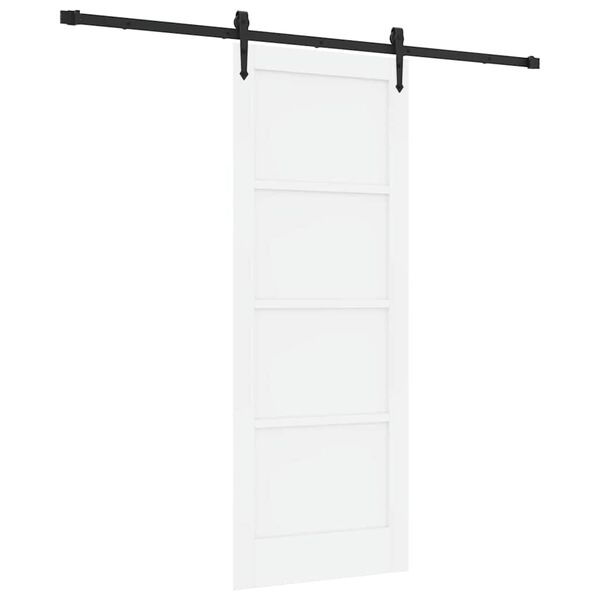 vidaXL Porte coulissante ORKDAL Blanc 78 x 202 cm Bois de pin massif