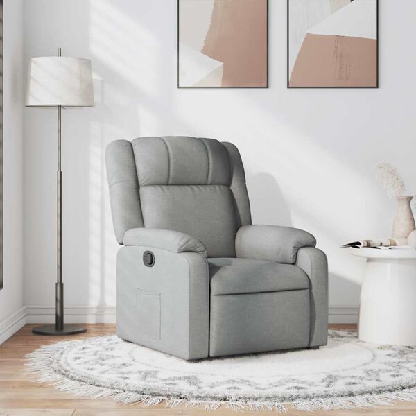 vidaXL Fauteuil inclinable Gris clair Tissu