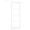 vidaXL Porte coulissante Blanc 93 x 232 cm Bois de pin massif et verre