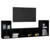 vidaXL Ensemble de meubles TV 3 pcs Noir brillant Bois d'ing&eacute;nierie