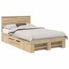 vidaXL Cadre de lit Ch&ecirc;ne Sonoma 120 x 200 cm Bois d'ing&eacute;nierie