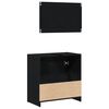 vidaXL Cabinet de salle de bain avec porte Ch&ecirc;ne noir 60 x 33 x 60 cm