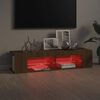 vidaXL Meuble TV avec lumières LED chêne marron 135x39x30 cm