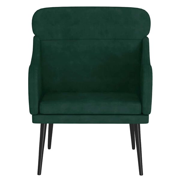 vidaXL Fauteuil Vert fonc&eacute; 63x76x80 cm Velours