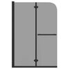 vidaXL Cabine de douche pliable 2 panneaux ESG 120x140 cm Noir