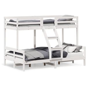 vidaXL Lit superposé sans matelas 80x200/120x200 cm blanc bois massif