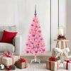 vidaXL Sapin de No&euml;l avec 150 LED avec support Rose 120 cm PVC