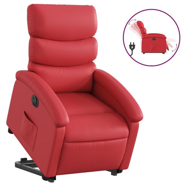 vidaXL Fauteuil inclinable &eacute;lectrique rouge similicuir