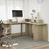 vidaXL Bureau avec lumières LED chêne sonoma bois d'ingénierie