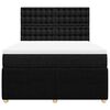 vidaXL Sommier &agrave; lattes de lit avec matelas Noir 140x200 cm Tissu