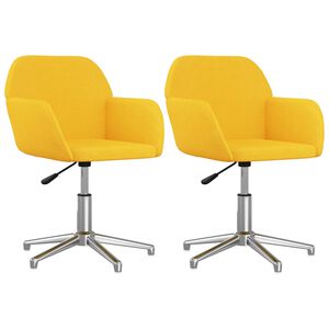 vidaXL Chaises pivotantes &agrave; manger lot de 2 jaune moutarde tissu