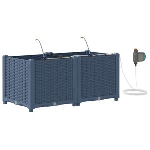 vidaXL Cache-pot de jardin 2 pcs Gris 80 x 40 x 37,5 cm Plastique