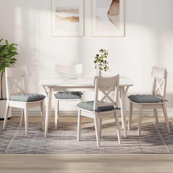 vidaXL Coussins de si&egrave;ge 2 pcs Gris clair 40 x 40 x 6 cm tissu