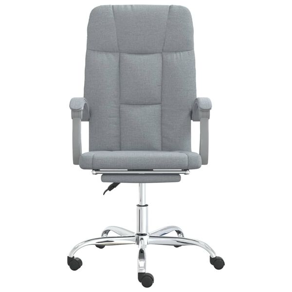 vidaXL Fauteuil inclinable de bureau Gris clair Tissu