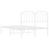 vidaXL Cadre de lit métal sans matelas et tête de lit blanc 120x200 cm