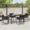 vidaXL Ensemble de salle &agrave; manger pour jardin 5 pcs Noir polyrotin