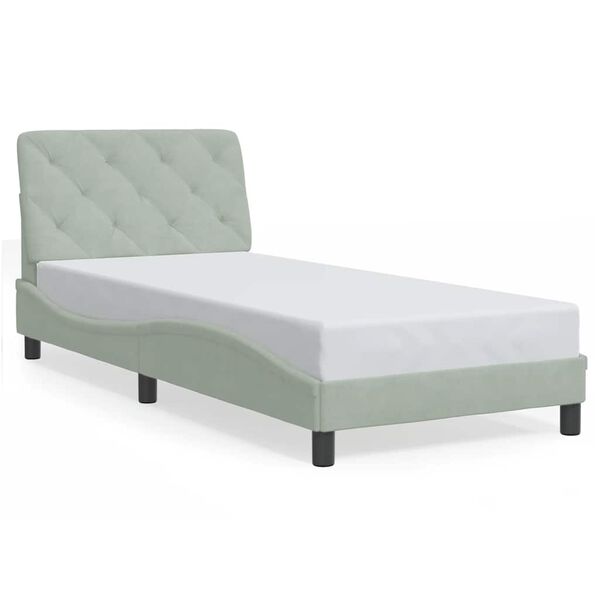 vidaXL Cadre de lit sans matelas gris clair 90x200 cm velours