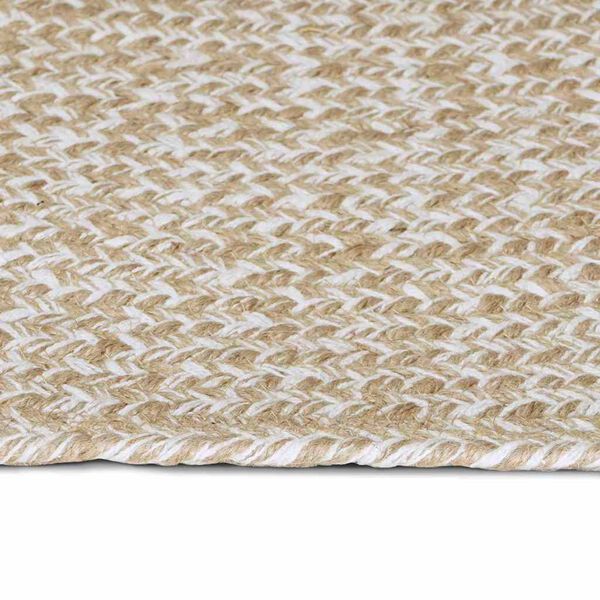 vidaXL Tapis de surface Naturel et Blanc 200 x 290 cm Jute
