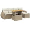 vidaXL Salon de jardin avec coussins 6 pcs beige r&eacute;sine tress&eacute;e