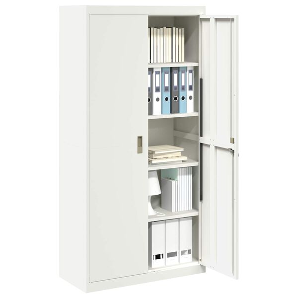 vidaXL Armoire de rangement 2 pcs Blanc 90 x 40 x 180 cm Acier