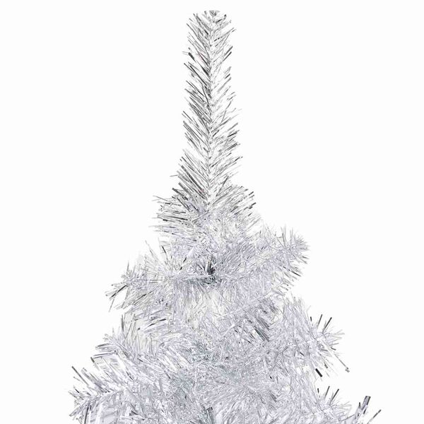 vidaXL Arbre de No&euml;l artificiel pr&eacute;-&eacute;clair&eacute;/boules argent&eacute; 240 cm PET