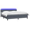 vidaXL Sommier &agrave; lattes de lit et matelas et LED gris fonc&eacute; 200x210cm velours