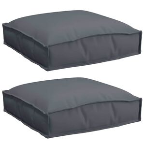 vidaXL Coussin 2 pc Tissu Oxford Anthracite 40 x 40 x 8 cm