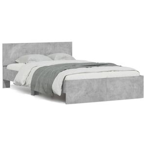 vidaXL Cadre de lit sans matelas gris b&eacute;ton 120x190 cm