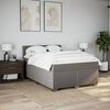 vidaXL Sommier &agrave; lattes de lit avec matelas Taupe 140x190 cm Tissu