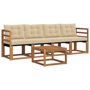 vidaXL Ensemble de canap&eacute;s d'ext&eacute;rieur 5 pcs Naturel et Beige