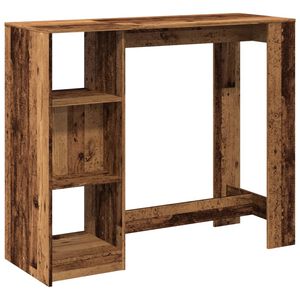 vidaXL Table de bar avec &eacute;tag&egrave;re vieux bois bois d'ing&eacute;nierie