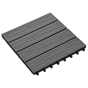 vidaXL Carreau de terrasse Design 3D 11 pi&egrave;ces Gris 30 x 30 cm WPC