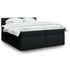vidaXL Sommier &agrave; lattes de lit avec matelas Noir 200x200 cm Tissu
