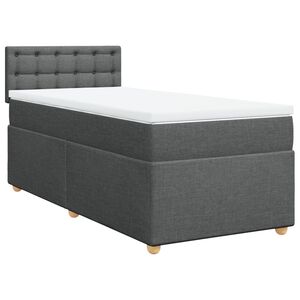 vidaXL Sommier &agrave; lattes de lit avec matelas Gris fonc&eacute; 80x200 cm Tissu