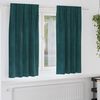 vidaXL Rideaux occultants 2 pcs Vert fonc&eacute; 140 x 175 cm Velours