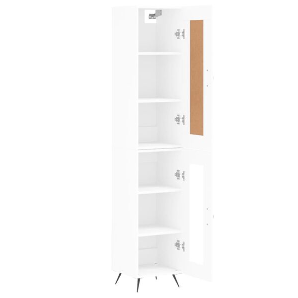 vidaXL Buffet haut Blanc 34,5x34x180 cm Bois d'ing&eacute;nierie