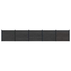 vidaXL Panneau de cl&ocirc;ture 5 pcs WPC et Aluminium Noir