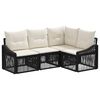 vidaXL Ensemble de canap&eacute; de jardin 4 pcs Noir polyrotin