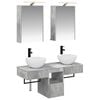 vidaXL Ensemble d'armoire de salle de bain 5 pc Gris b&eacute;ton