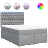 vidaXL Sommier &agrave; lattes de lit avec matelas Gris clair 160x200cm Tissu