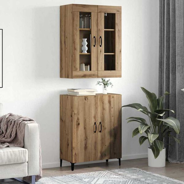 vidaXL Haut Armoire 2 pcs Ch&ecirc;ne artisanal Bois d'ing&eacute;nierie