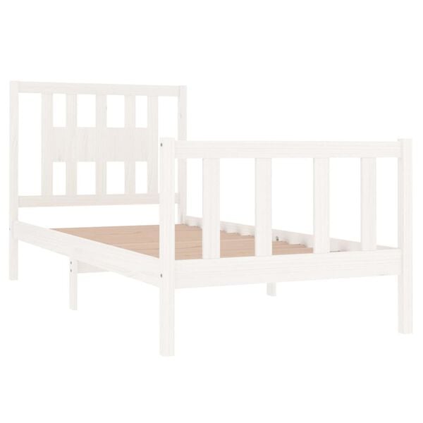 vidaXL Cadre de lit sans matelas blanc bois massif 90x190 cm