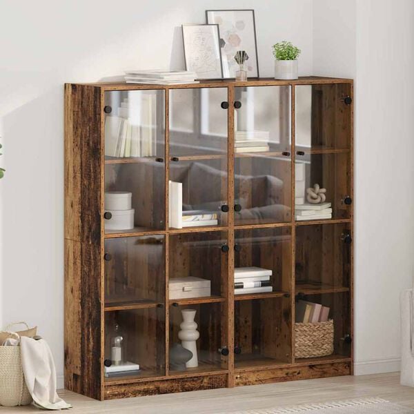 vidaXL Haut Armoire 2 pcs Bois Ancien 68 x 37 x 142 cm