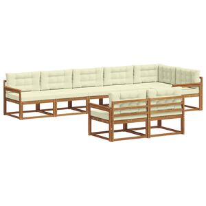 vidaXL Ensemble de canap&eacute;s d'ext&eacute;rieur 8 pc Naturel et Cr&egrave;me