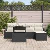 vidaXL Ensemble de canap&eacute; de jardin avec coussin 6 pcs Noir et cr&egrave;me