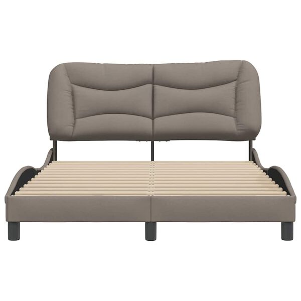 vidaXL Cadre de lit sans matelas Hvar taupe 140x190 cm tissu