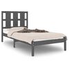 vidaXL Cadre de lit sans matelas gris 100x200 cm bois massif de pin