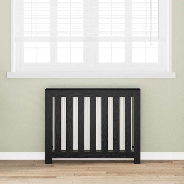 vidaXL Cache-Radiateur Ch&ecirc;ne noir 104 x 20 x 82 cm Bois d'ing&eacute;nierie