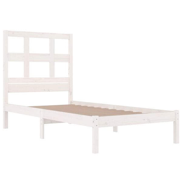 vidaXL Cadre de lit sans matelas blanc 90x190 cm bois de pin massif