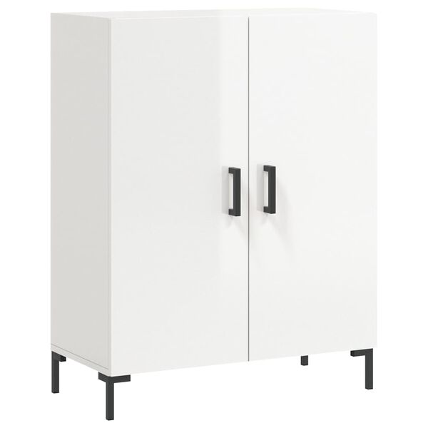 vidaXL Buffet Blanc brillant 69,5x34x90 cm Bois d'ing&eacute;nierie